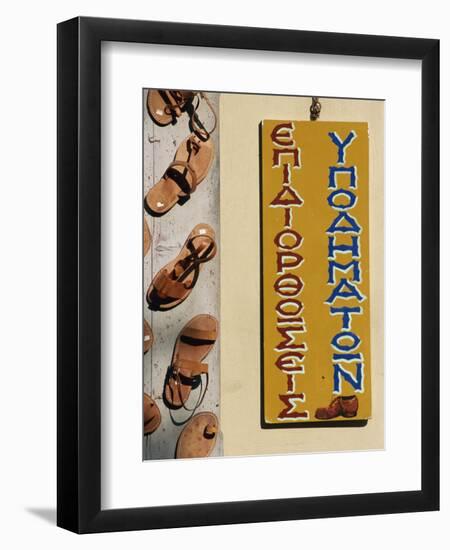 Leather Goods Shop Sign, Plaka, Athens, Greece, Europe-Thouvenin Guy-Framed Photographic Print