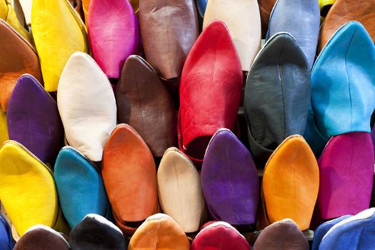 Leather Slippers for Sale in the Souk, Marrakech (Marrakesh), Morocco'  Photographic Print - Peter Adams | AllPosters.com