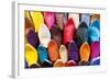 Leather Slippers for Sale in the Souk, Marrakech (Marrakesh), Morocco-Peter Adams-Framed Photographic Print