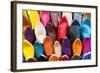 Leather Slippers for Sale in the Souk, Marrakech (Marrakesh), Morocco-Peter Adams-Framed Photographic Print