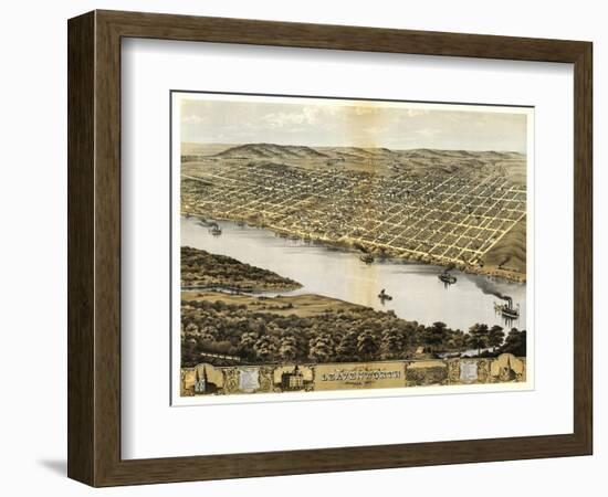 Leavenworth, Kansas - Panoramic Map-Lantern Press-Framed Art Print