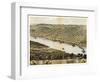 Leavenworth, Kansas - Panoramic Map-Lantern Press-Framed Art Print