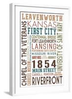 Leavenworth, Kansas - Typography-Lantern Press-Framed Art Print