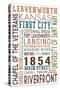 Leavenworth, Kansas - Typography-Lantern Press-Stretched Canvas