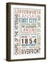 Leavenworth, Kansas - Typography-Lantern Press-Framed Premium Giclee Print