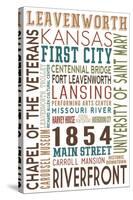 Leavenworth, Kansas - Typography-Lantern Press-Stretched Canvas