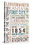 Leavenworth, Kansas - Typography-Lantern Press-Stretched Canvas