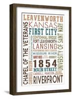 Leavenworth, Kansas - Typography-Lantern Press-Framed Art Print