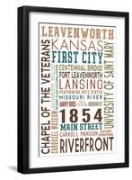 Leavenworth, Kansas - Typography-Lantern Press-Framed Art Print