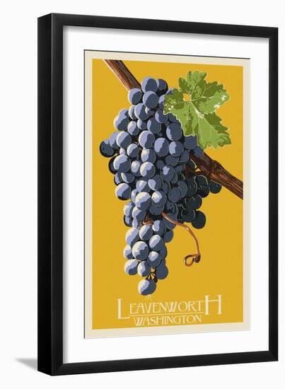 Leavenworth, Washington - Wine Grapes-Lantern Press-Framed Art Print