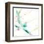 Leaves Of Teal-Sheila Golden-Framed Art Print