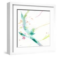 Leaves Of Teal-Sheila Golden-Framed Art Print