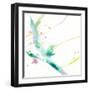 Leaves Of Teal-Sheila Golden-Framed Art Print