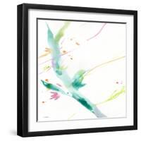 Leaves Of Teal-Sheila Golden-Framed Art Print