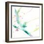 Leaves Of Teal-Sheila Golden-Framed Art Print