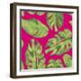 Leaves On Pink-Kat Papa-Framed Art Print