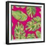 Leaves On Pink-Kat Papa-Framed Art Print