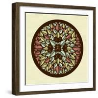 Leaves - Yoga Mandala-cienpies-Framed Art Print