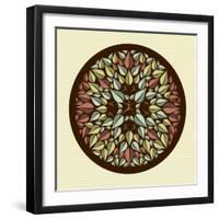 Leaves - Yoga Mandala-cienpies-Framed Art Print