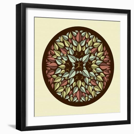 Leaves - Yoga Mandala-cienpies-Framed Art Print