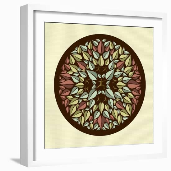 Leaves - Yoga Mandala-cienpies-Framed Art Print