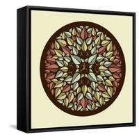 Leaves - Yoga Mandala-cienpies-Framed Stretched Canvas