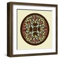 Leaves - Yoga Mandala-cienpies-Framed Art Print