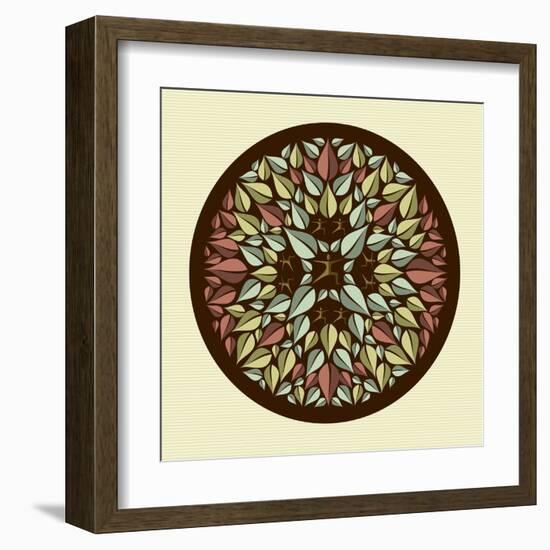 Leaves - Yoga Mandala-cienpies-Framed Art Print