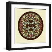 Leaves - Yoga Mandala-cienpies-Framed Art Print