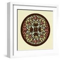 Leaves - Yoga Mandala-cienpies-Framed Art Print