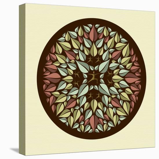 Leaves - Yoga Mandala-cienpies-Stretched Canvas