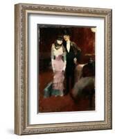 Leaving a Masquerade Ball at the Paris Opera, Late 19th or Early 20th Century-Jean Louis Forain-Framed Giclee Print