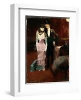 Leaving a Masquerade Ball at the Paris Opera, Late 19th or Early 20th Century-Jean Louis Forain-Framed Giclee Print