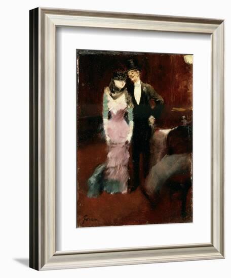 Leaving a Masquerade Ball at the Paris Opera, Late 19th or Early 20th Century-Jean Louis Forain-Framed Giclee Print