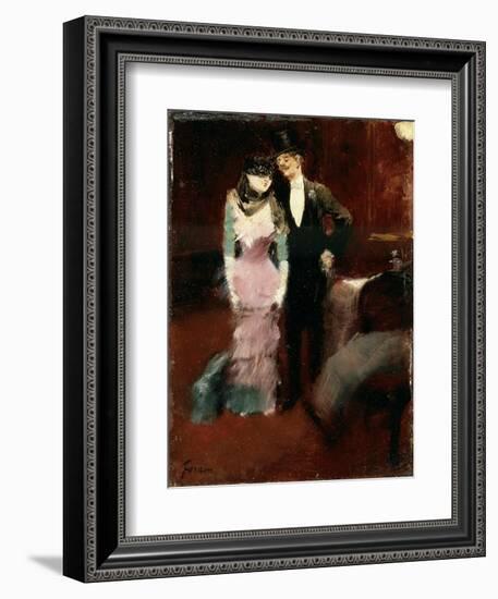 Leaving a Masquerade Ball at the Paris Opera, Late 19th or Early 20th Century-Jean Louis Forain-Framed Giclee Print