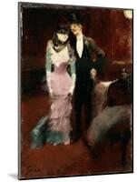 Leaving a Masquerade Ball at the Paris Opera, Late 19th or Early 20th Century-Jean Louis Forain-Mounted Giclee Print