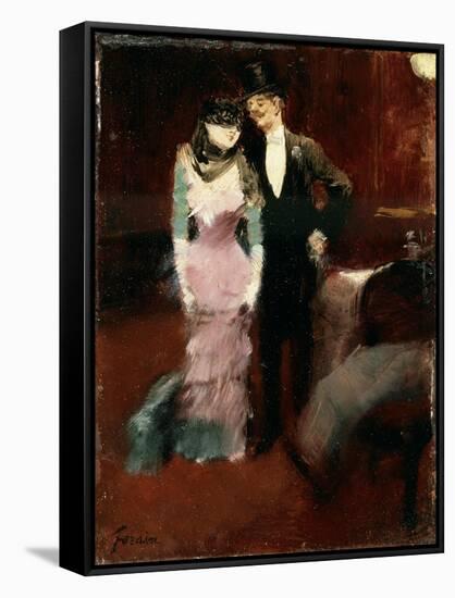 Leaving a Masquerade Ball at the Paris Opera, Late 19th or Early 20th Century-Jean Louis Forain-Framed Stretched Canvas