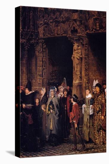 Leaving Church in the Fifteenth Century, 1864-Sir Lawrence Alma-Tadema-Stretched Canvas