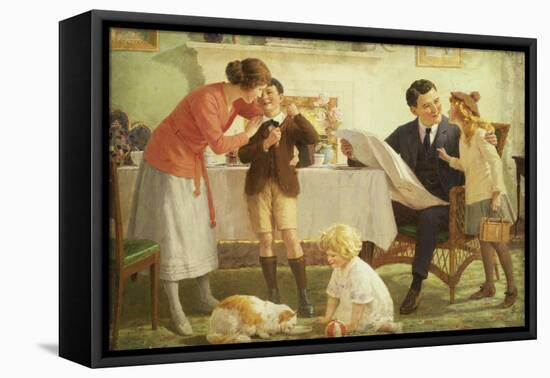 Leaving for School-Percy Tarrant-Framed Stretched Canvas