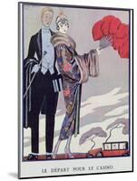 Leaving For the Casino. Illustration For La Gazette du Bon Ton, 1923-Georges Barbier-Mounted Giclee Print