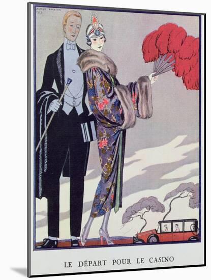 Leaving For the Casino. Illustration For La Gazette du Bon Ton, 1923-Georges Barbier-Mounted Giclee Print