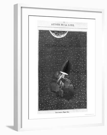 Leaving for the Moon, Illustration from "Around the Moon"-Emile Antoine Bayard-Framed Giclee Print