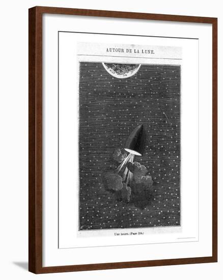 Leaving for the Moon, Illustration from "Around the Moon"-Emile Antoine Bayard-Framed Giclee Print