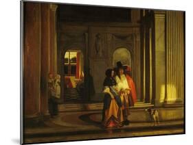 Leaving for the Walk-Pieter de Hooch-Mounted Giclee Print