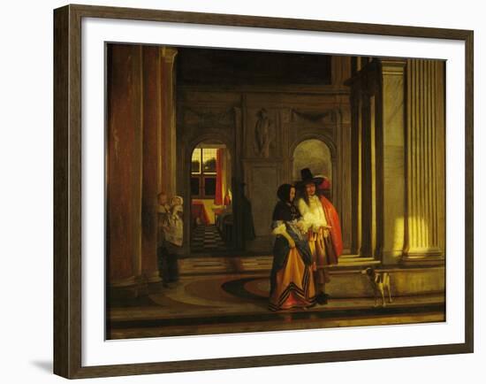 Leaving for the Walk-Pieter de Hooch-Framed Giclee Print