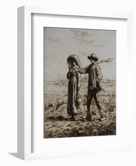 Leaving for Work, 1863-Jean-François Millet-Framed Giclee Print