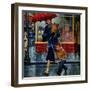 "Leaving Grocery in Rain", April 24, 1954-Amos Sewell-Framed Giclee Print