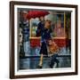 "Leaving Grocery in Rain", April 24, 1954-Amos Sewell-Framed Giclee Print