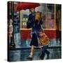 "Leaving Grocery in Rain", April 24, 1954-Amos Sewell-Stretched Canvas