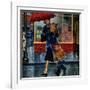 "Leaving Grocery in Rain", April 24, 1954-Amos Sewell-Framed Giclee Print